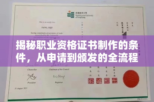 东阿揭秘职业资格证书制作的条件，从申请到颁发的全流程解析