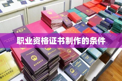 东阿职业资格证书制作的条件