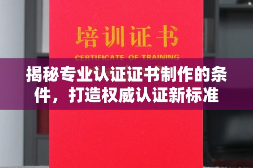东阿揭秘专业认证证书制作的条件，打造权威认证新标准